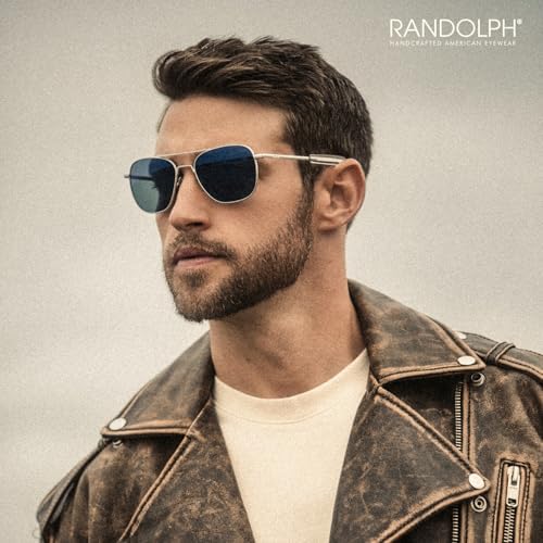 Randolph Eyewear Classic Aviator Sunglasses Matte Chrome