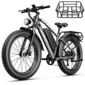 Jasion EB5 MAX Electric Bike for Adults with 2000W Peak Motor, 48V 15Ah (720Wh) Battery Electric Mountain Bike, 26'' x 4'' Fat Tire Ebike, 28+MPH Speed, Cruise Control, with Fenders, Rear Rack